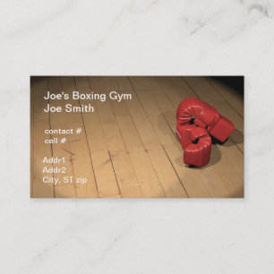 Red boxing gloves business card