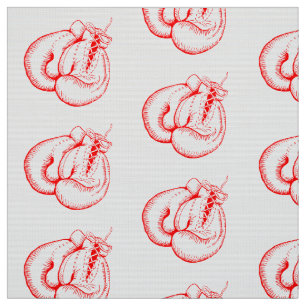 RED BOXING GLOVES DESIGN PATTERN FABRIC