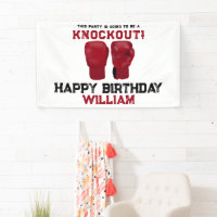 Red Boxing Gloves Kids Birthday Party Knockout