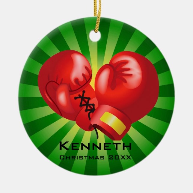 Red Boxing Gloves Ornament (Front)