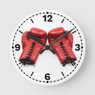 Red Boxing Gloves Wall Clock, Boxing Clock Face