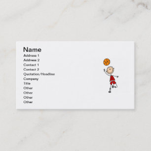 Red Boy Basketball Player t-shirts and Gifts Business Card