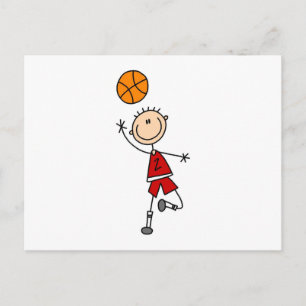Red Boy Basketball Player t-shirts and Gifts Postcard