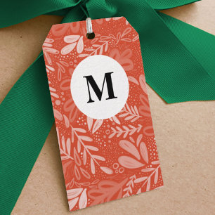 Red Bramble   Festive Botanical Monogram Gift Tags