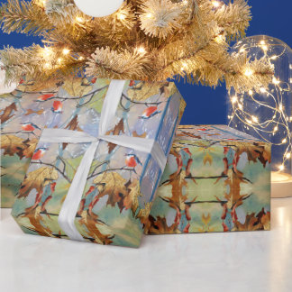 Red Breast Bird Gift Wrapping Paper