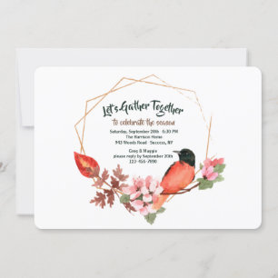 Red Breasted Bird Invitation