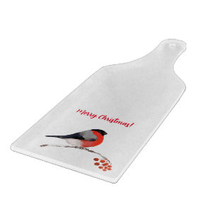 red breasted bullfinch cutting board