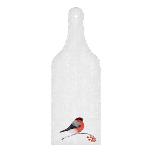 red breasted bullfinch cutting board (Front)