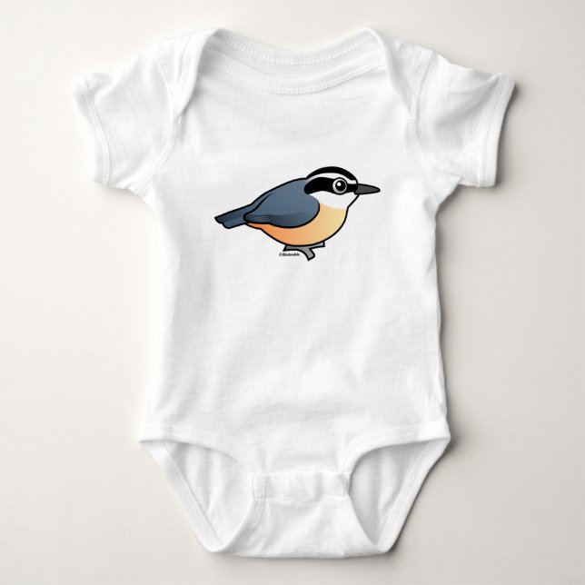 Red-breasted Nuthatch Baby Bodysuit (Front)
