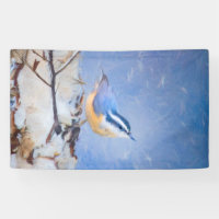 Red-Breasted Nuthatch Painting Original Bird Art