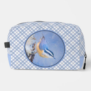 Red-Breasted Nuthatch Painting Original Bird Art Dopp Kit