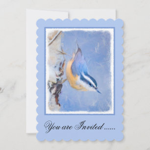 Red-Breasted Nuthatch Painting Original Bird Art Invitation