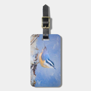 Red-Breasted Nuthatch Painting Original Bird Art Luggage Tag