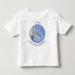 Red-Breasted Nuthatch Painting Original Bird Art Toddler T-Shirt