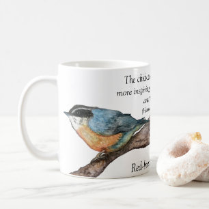 Red-breasted Nuthatch Thoreau Poetry White Mug