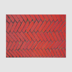 Red Brick Chevron  Tissue Paper