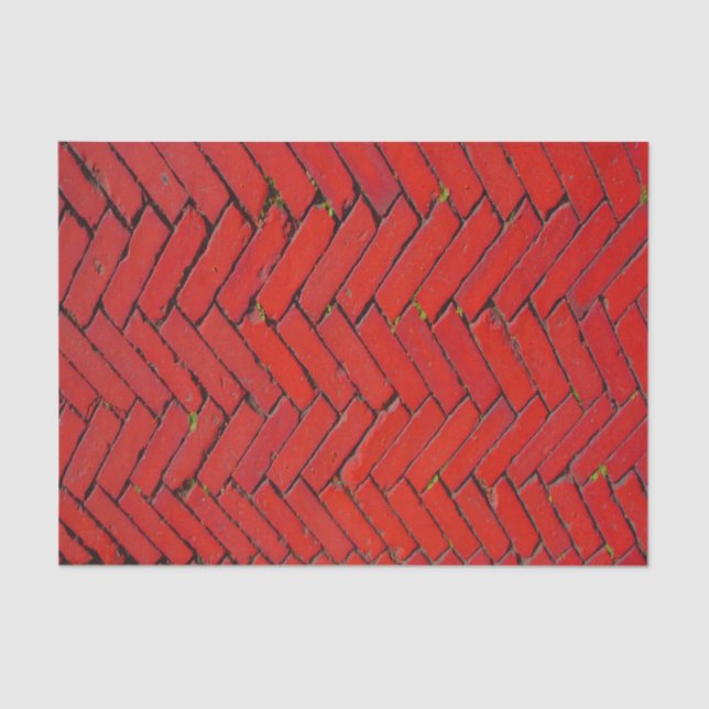 Red Brick Chevron  Tissue Paper (Front)