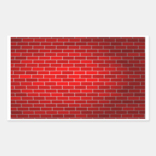 Red Brick w/Spotlight Background Rectangular Sticker
