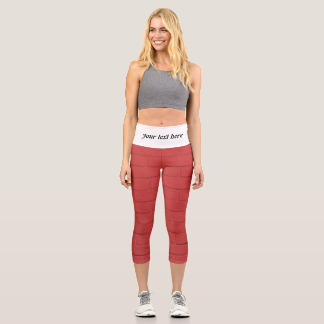 red brick wall capri leggings (Front)