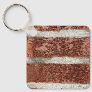 Red Brick Wall Concrete Cement Texture Key Ring