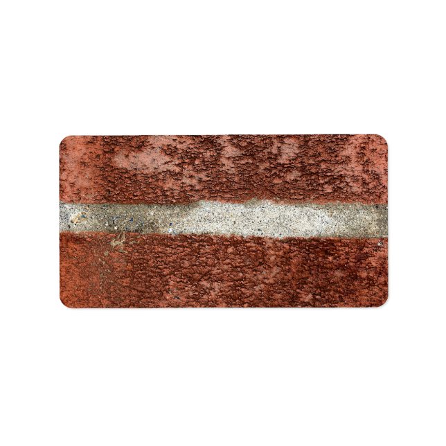 Red Brick Wall Concrete Cement Texture Label (Front)
