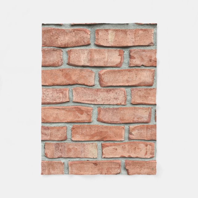 Red brick wall in the morning fleece blanket (Front)