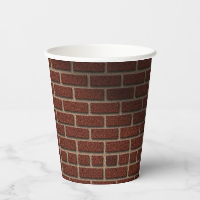 RED BRICK WALL PAPER CUPS (Back)