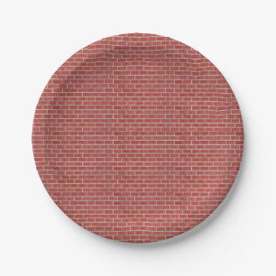 Red Brick Wall Paper Plates