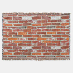 Red Brick Wall Pattern Throw Blanket