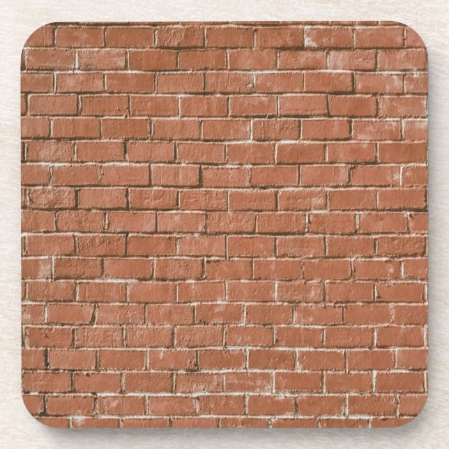 Red Brick Wall Rustic Coaster (Front)