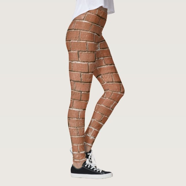 Red Brick Wall Rustic Leggings (Right)