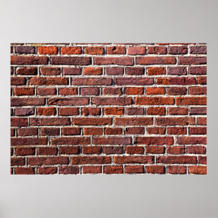 Red brick wall stone bricks masonry poster