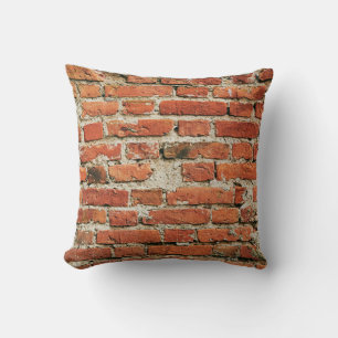 Red brick wall texture grunge background. Abstract Cushion