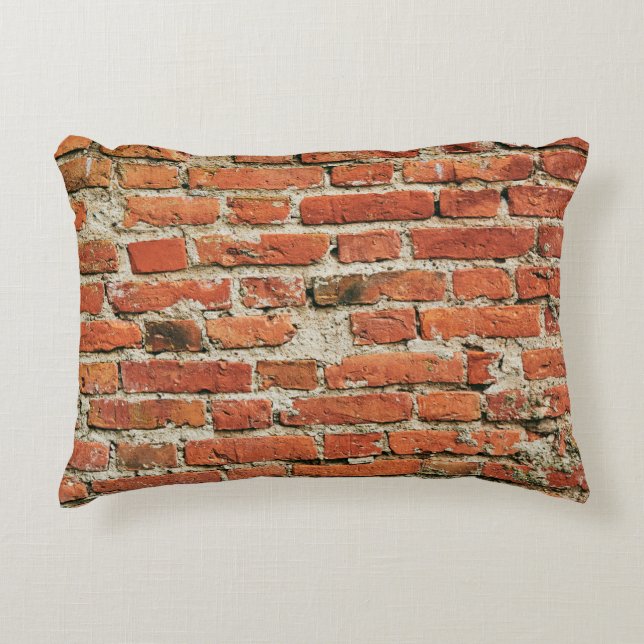 Red brick wall texture grunge background. Abstract Decorative Cushion (Front)