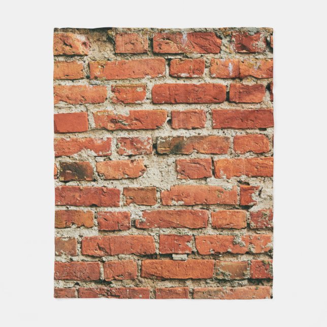 Red brick wall texture grunge background. Abstract Fleece Blanket (Front)
