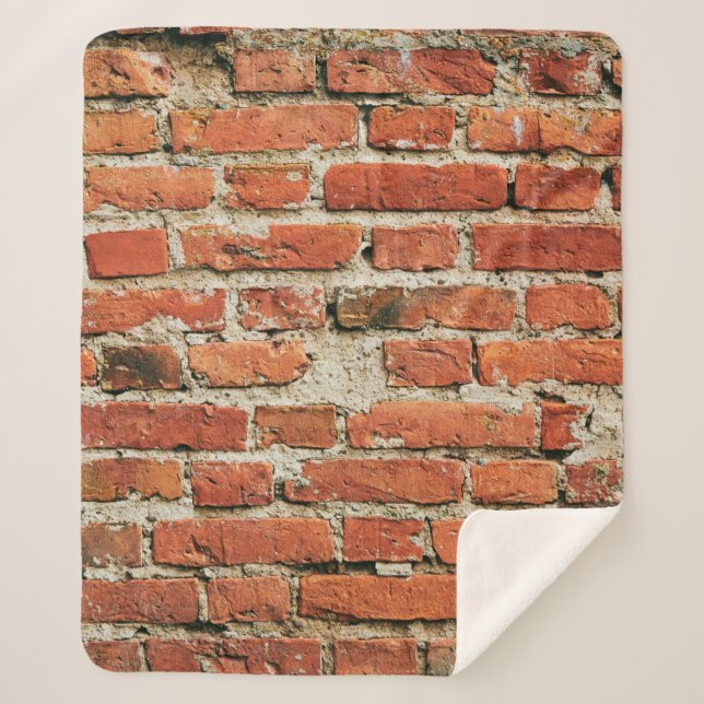 Red brick wall texture grunge background. Abstract Sherpa Blanket (Front)