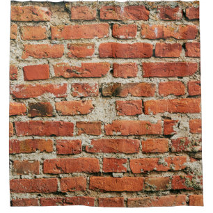 Red brick wall texture grunge background. Abstract Shower Curtain