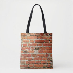 Red brick wall texture grunge background. Abstract Tote Bag