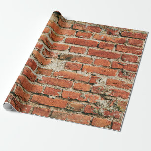 Red brick wall texture grunge background. Abstract Wrapping Paper