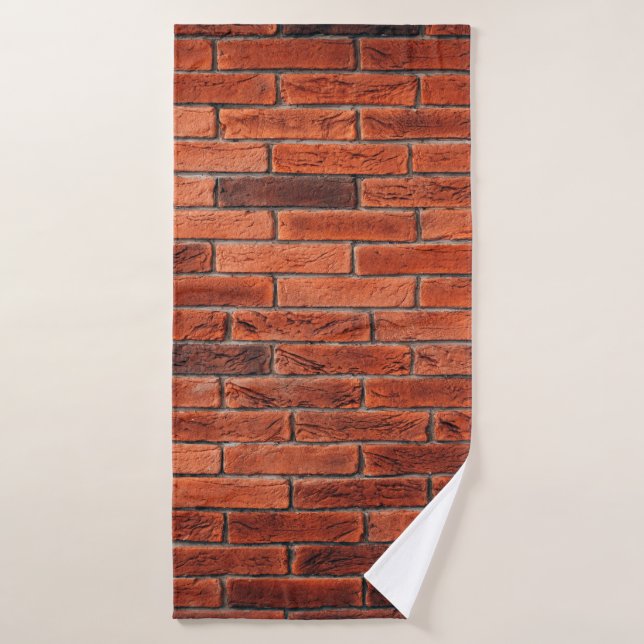 Red brick wall texture grunge backgroundbrick,wall bath towel (Bath Towel)