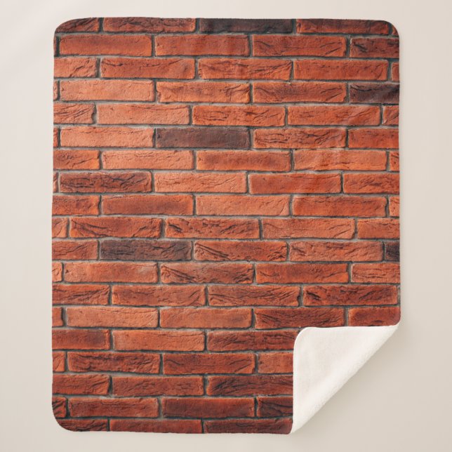 Red brick wall texture grunge backgroundbrick,wall sherpa blanket (Front)