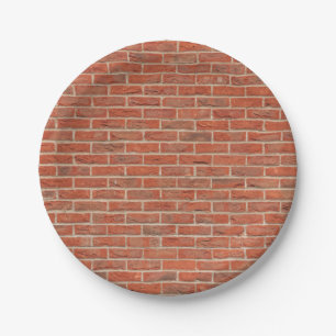 Red brick wall texture paper plate