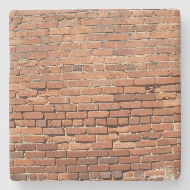 Red Brick Wall Texture, Square coaster (Front)