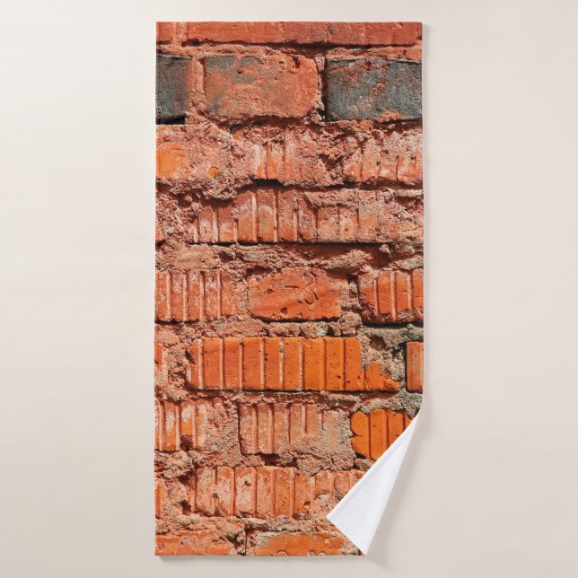 Red brick wall textureabandoned, aging, antique, a bath towel (Bath Towel)