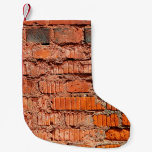 Red brick wall textureabandoned, aging, antique, a small christmas stocking