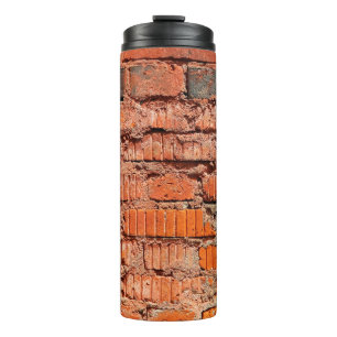 Red brick wall textureabandoned, aging, antique, a thermal tumbler