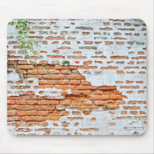 red brick wall with white painting mouse mat