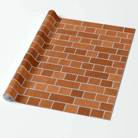 Red Brick Wrapping Paper Zazzle.co.uk