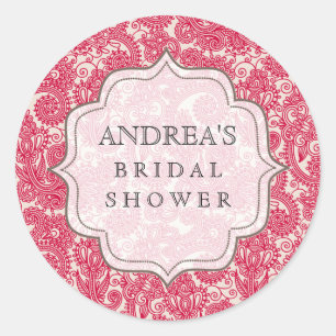 Red Bridal Shower Dessert Table Tag Label