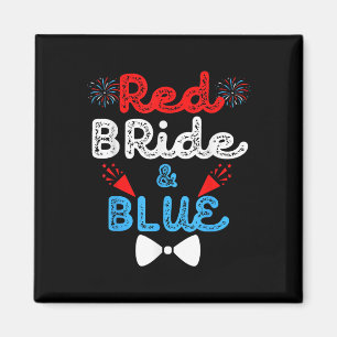 Red Bride And Groom Funny Wedding Marriage Party 4 Magnet